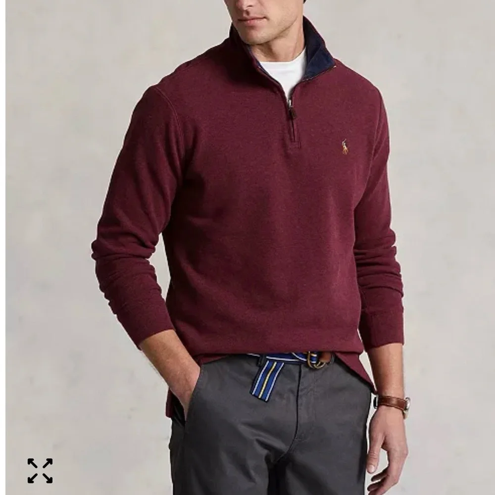 Polo Ralph Lauren Estate Rib Quarter Zip Pullover Burgundy Men’s XXL 2XL